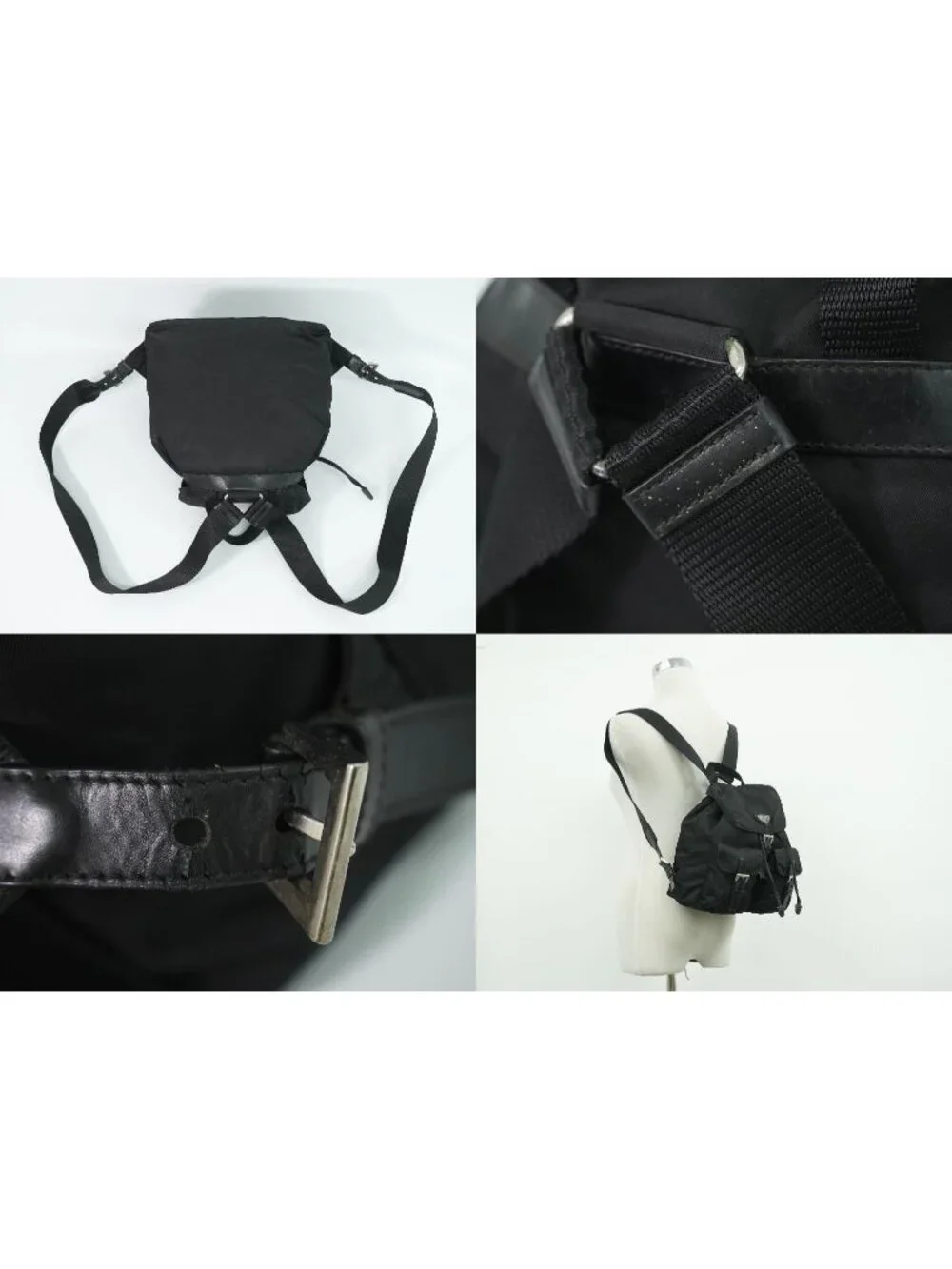 Prada Vela Backpack Nylon Black